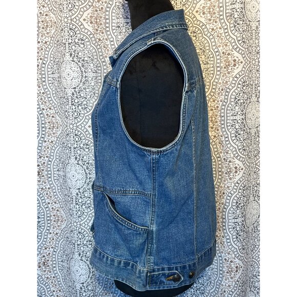 St. Johns Bay Vintage Indigo Denim Vest Jacket Size M - Picture 5 of 11